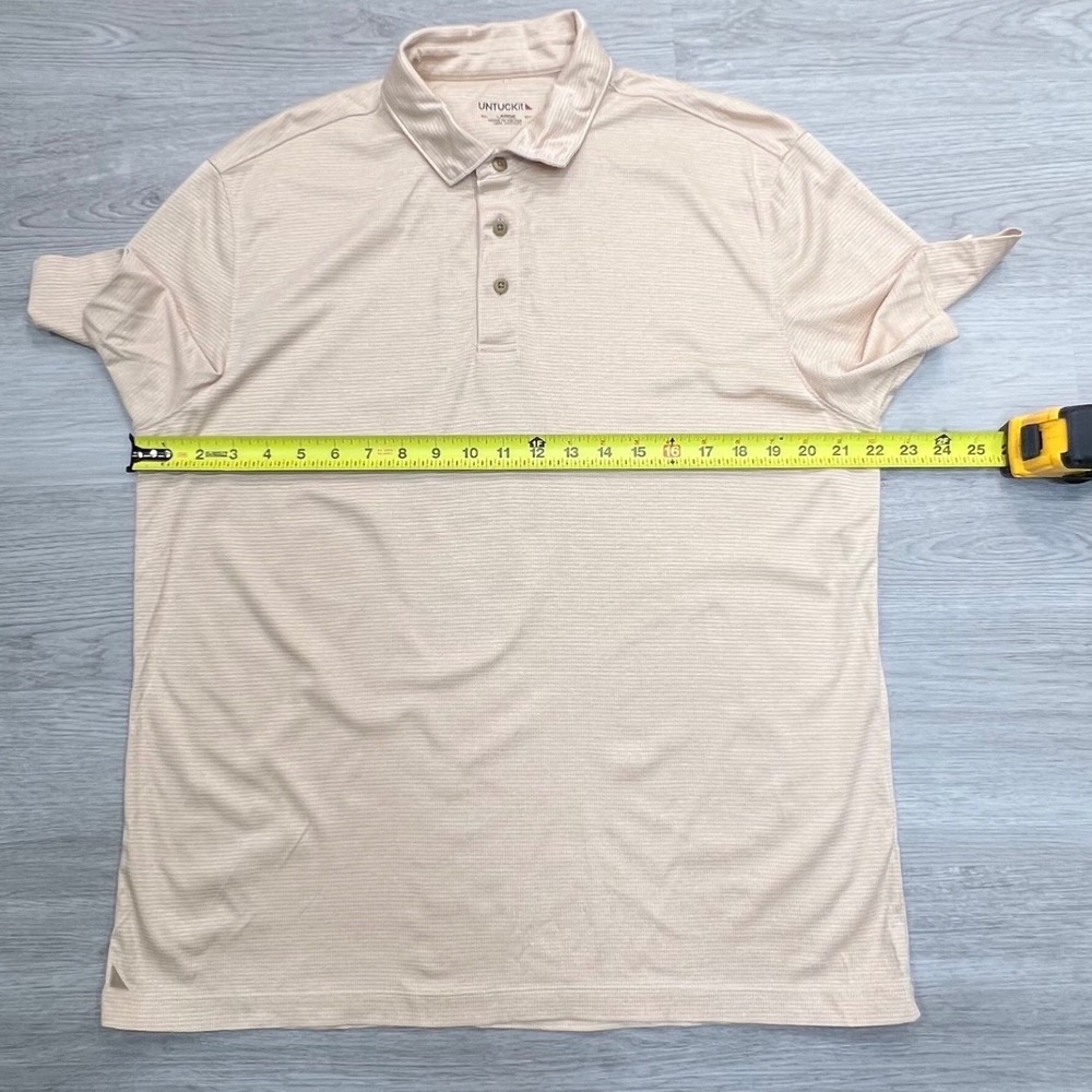 UNTUCKit Men's Large Short Sleeve Cotton Polo Shirt Beige - Picture 6 of 9
